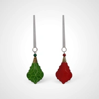 Red Acrylic Drop Tree Ornament 