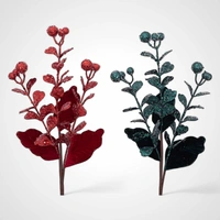 57cm Emerald Glitter Flower Stem 