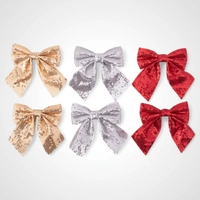 2pk Red Sequin Bows