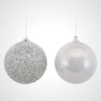 15cm Silver Sequin Finish Bauble