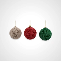 8cm Red Glitter Bauble 
