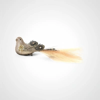 18cm Champagne Glitter Bird 
