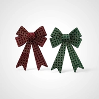 Emerald w/Champagne Glitter Detail Bow 