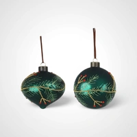 10cm Glass Emerald Bauble (B) 