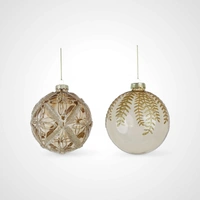 10cm Clear Taupe Glass Bauble (A) 