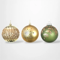 Champagne Bauble w/Glitter Detail (A) - 10cm