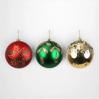 Green Shatterproof Bauble w/Glitter Detail - 10cm