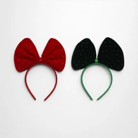 Burgundy Bow Headband w/Diamante Specks