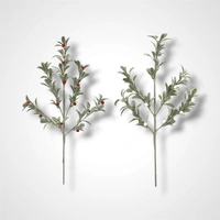 White Glitter Berry Stem - 58cm