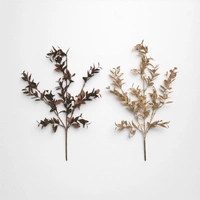 60cm Chesnut Glitter Leaf Pick