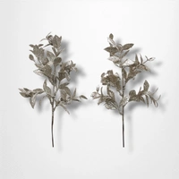 28cm Champagne Glitter Leaf Stem A