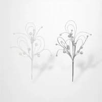 66cm Silver Curly Ball Stem
