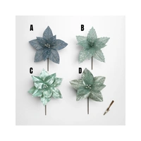 Sparkle Season Silver Poinsettia Clip C