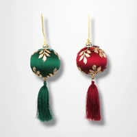 Emerald Glass Bauble w/Tassel - 8cm