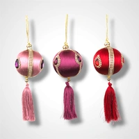 Cherry Red Bauble w/Tassel - 8cm