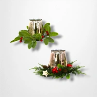 25cm Gold Mercury Finish Hurricane Candle B