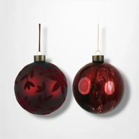 Burgundy Glass Bauble (B) - 12cm