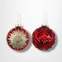 Red Glass Bauble (B) - 10cm