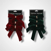 Emerald Green Bow w/Diamonte Detail - 12.5cm - 4pk