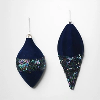 Navy Flocked Finial A - 13cm