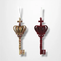 Burgundy Flocked Keys w/Glitter Decoration A