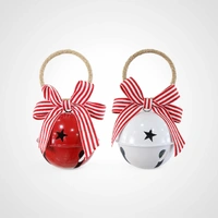 10cm Red Nutbell w/Candystripe Bow - Avail Oct 2025