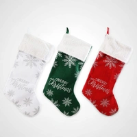 Green Christmas Stocking w/Silver Snowflakes - Avail Oct 2025