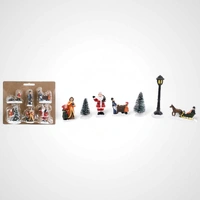 Resin Christmas Village Figurine Set C 