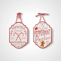 Metal Peppermint Plaque B