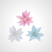 Blue Iridescent Sequin Poinsettia Clip - Avail Oct 2025