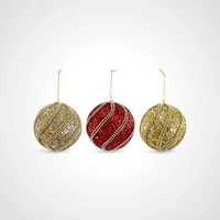 10cm Gold Glitter Bead Bauble - Avail Oct 2025