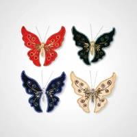 Green Velvet Sequin Butterfly Clip - Available October 2025