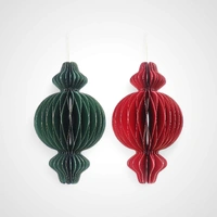 Large Paper Honeycomb Green Finial - Available October 2025