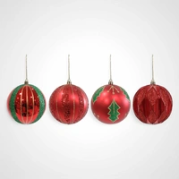 10cm Classic Red-Green Bauble C - Available Oct 2025