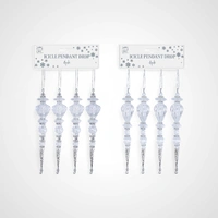 4pk 16.5cm Icicle Drop Pendant B -  Avail Oct 2025