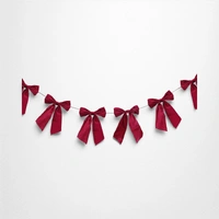 Burgundy Velveteen Bow Garland- 1.5m