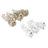 15cm White Glitter Bird with Clip - AVAIL OCT 2024