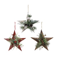 Red Rustic Hanging Deco Star 33cm