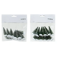 6cm Village Bristle Trees 12pk Plain