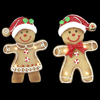 Ceramic Iced Gingerbread Boy LED B/O - AVAILABLE OCTOBER 2024