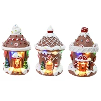 LED B/O Gingerbread Ice Cream House (Trees)