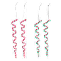 21cm Candy Cane Spiral Decoration 2pk - AVAIL OCT 2024