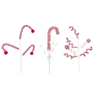 65cm Plush Candycane Spray (Red Ball Ends)