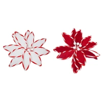 Red Poinsettia Candy Stripe Clip 30cm