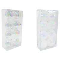 12cm 8pk Iridescent Bauble