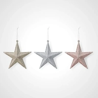 14cm Silver Glitter Modern Star 