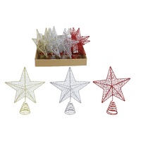 20cm Silver Glitter Wire Star Topper - AVAIL OCT 2024