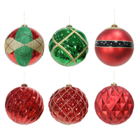 15cm Fancy Jumbo Baubles (Red with Black)- AVAIL OCT 2024