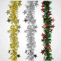2m Red/Green DieCut Stars Tinsel  Wide