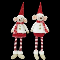 60cm Festive Mouse Knit Jumper Dangly Legs Girl 